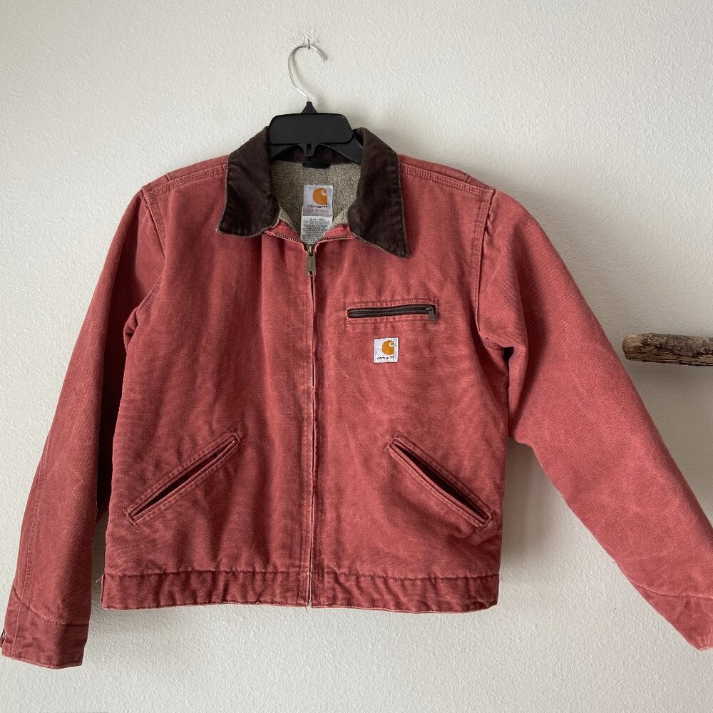 TG 2000s Carhartt Detroit Woman’s W J097 VRS Rose Red Jacket Size S Regular